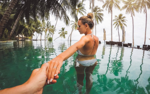 Romantic Maldives honeymoon setup